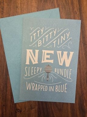 Itty Bitty New Baby Card With Envelope - Baby Boy